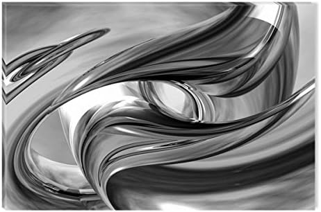 Inspirational Art Black and White Silver York Canvas Wall Art Abstract Picture Eco Light Framed Ready to Hang Artwork for Home Decoration