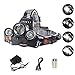 GHB Headlamp LED Headlamp 6000LM Flashlight 3x LED 4 Modes Headlamp for Camping Hiking Hunting