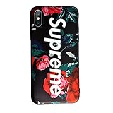 iPhone X Case, BLACK Street Fashion Flower Carved Soft Cover Shell TPU Case for iPhone X