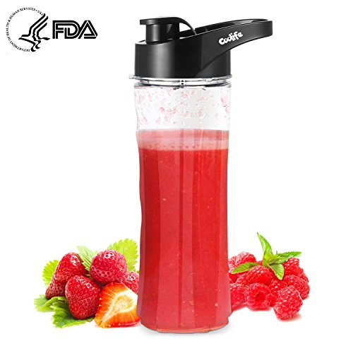 Click Here to See More Images Coolife Portable Blender Drinking Bottle with Sip & Seal Lids, BPA-free