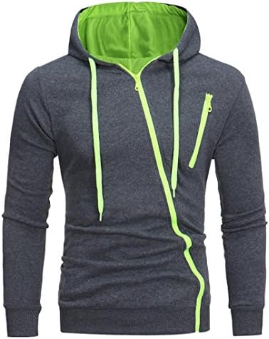 Sinma Men Casual Sweatshirt Oblique Zip Drawstring Hooded Pullover Pocket Blouse Tops
