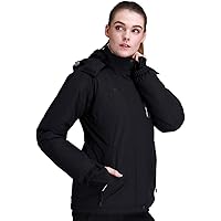 CAMEL CROWN Women’s Mountain Snow Waterproof Ski Jacket Detachable Hood Windproof Fleece Parka Rain Jackt Winter Coat