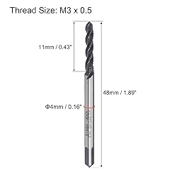 uxcell M3 x 0.5 Spiral Flute Thread Tap, Metric