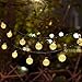LightsEtc Solar String Lights 20 LED 15.7 Feet Warm White Crystal Ball Garden Home Decoration