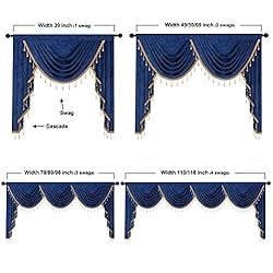 ELKCA Thick Chenille Window Curtains Valance for