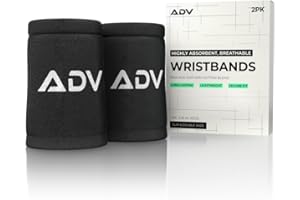 ADV Tennis Wristbands with New Age Polyester Cotton Blend - Ultra Absorbent Wrist Sweatbands - Doublewide & Slim Wrist Bands for Sweat - 4 Pack or 2 Pack