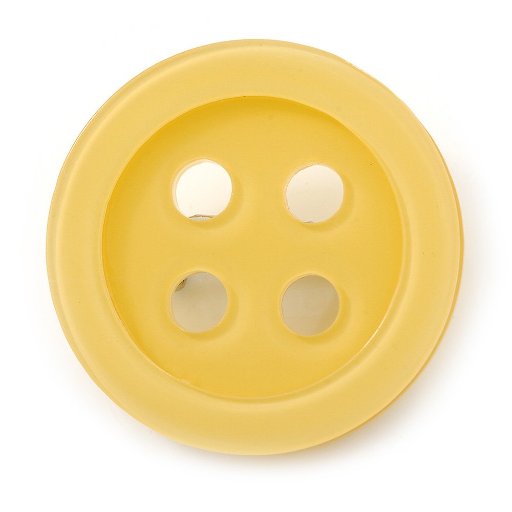 Funky Yellow Acrylic 'Button' Brooch - 35mm Diameter