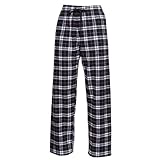 Boxercraft Plaid 100% Cotton Flannel Pant with Pockets,YOUTH SIZES Black/White-M