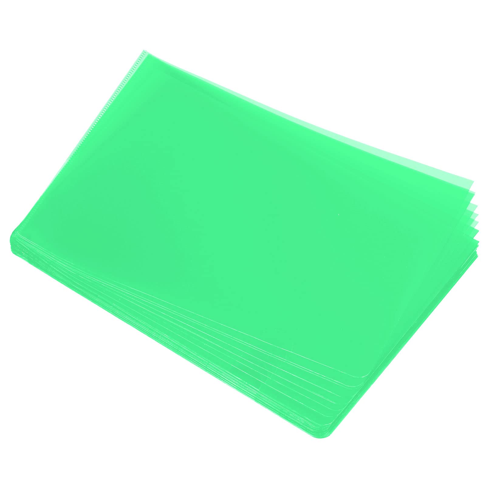 PATIKIL L Type Folders 36 Pack A4 Plastic Clear Document Folder File Jacket Sleeves Project Pockets, Green — image 1