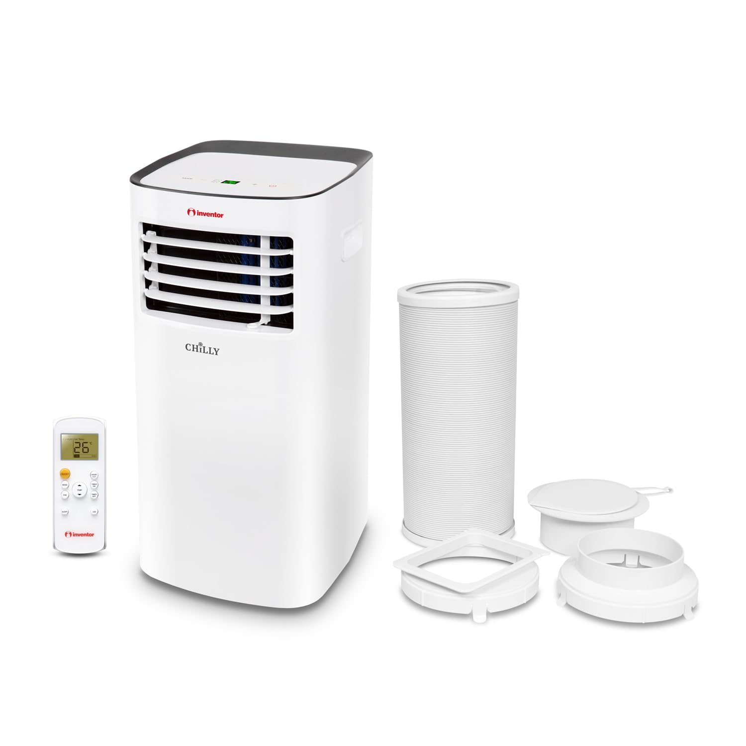 Inventor Portable Air Conditioning Unit Chilly, Powerful 9000BTU Mobile Air Conditioner, 3-1,Cooling, 2 Fan Speeds, Dehumidifier, Remote, 24 hr timer, for 215ft [Energy Class A](WEE/MM0449AA)