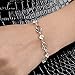 EleQueen 925 Sterling Silver CZ Double Love Open Heart Tennis Bracelet, 6.9