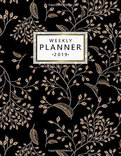 Download Weekly Planner 2019: Black and gold oriental floral 2019 planner and organizer with weekly views, inspirational quotes, to-do lists, yearly overviews, funny holidays and more. PDF