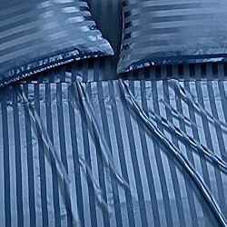 P Pothuiny 6-Piece Satin Sheets Striped