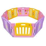 Kidzone Baby Playpen Kids 8 Panel Safety Play Center Yard Home Indoor Outdoor Girls (Pink)