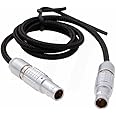 HangTon Braided Power Cable 0B 2 Pin Male for Lemo Teradek Bolt Bond, ARRI Alexa RED Camera Transvideo Monitor, Zacuto Viewfinder, Z CAM E2-M4 EVF 60cm