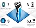 MAX-T 3D Rechargeable 100% Waterproof IPX7 Electric Shaver,Wet & Dry Rotary Shavers for Men Adapter Charger Mens Electric Razors with Pop-up Trimmer, Blue