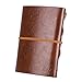 EvZ Leather Writing Journal Notebook, 5 Inches Vintage Nautical Spiral Blank String Diary Notepad Sketchbook Travel to Write in, Unlined Paper, Retro Pendants, Classic Embossed, Retro Brown