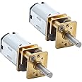 Augiimor 2PCS DC 6V 300RPM Speed Reduction Motor N20 3mm Shaft Mini Metal Gearwheel Gear Motor with Full Metal Gearbox Micro Motor