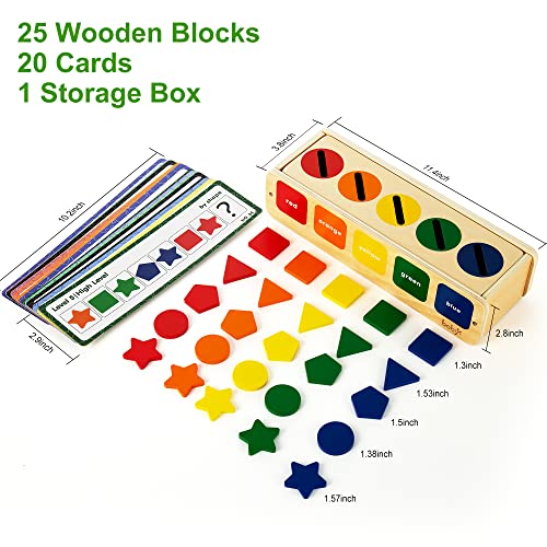 Lynncare Toddlers Montessori Wooden Toy for 1 2 3 Year Old Boys Girls