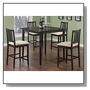 Counter Height Dining Sets Coaster Dining Table and Stools 5-Piece Set, Counter Height, Cappuccino Finish