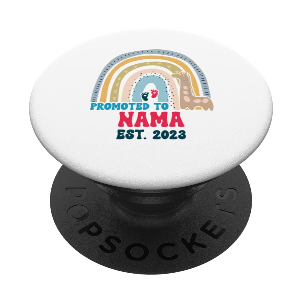 Promoted To Nama Est. 2023 Pregnancy Announcement Boho PopSockets Swappable PopGrip