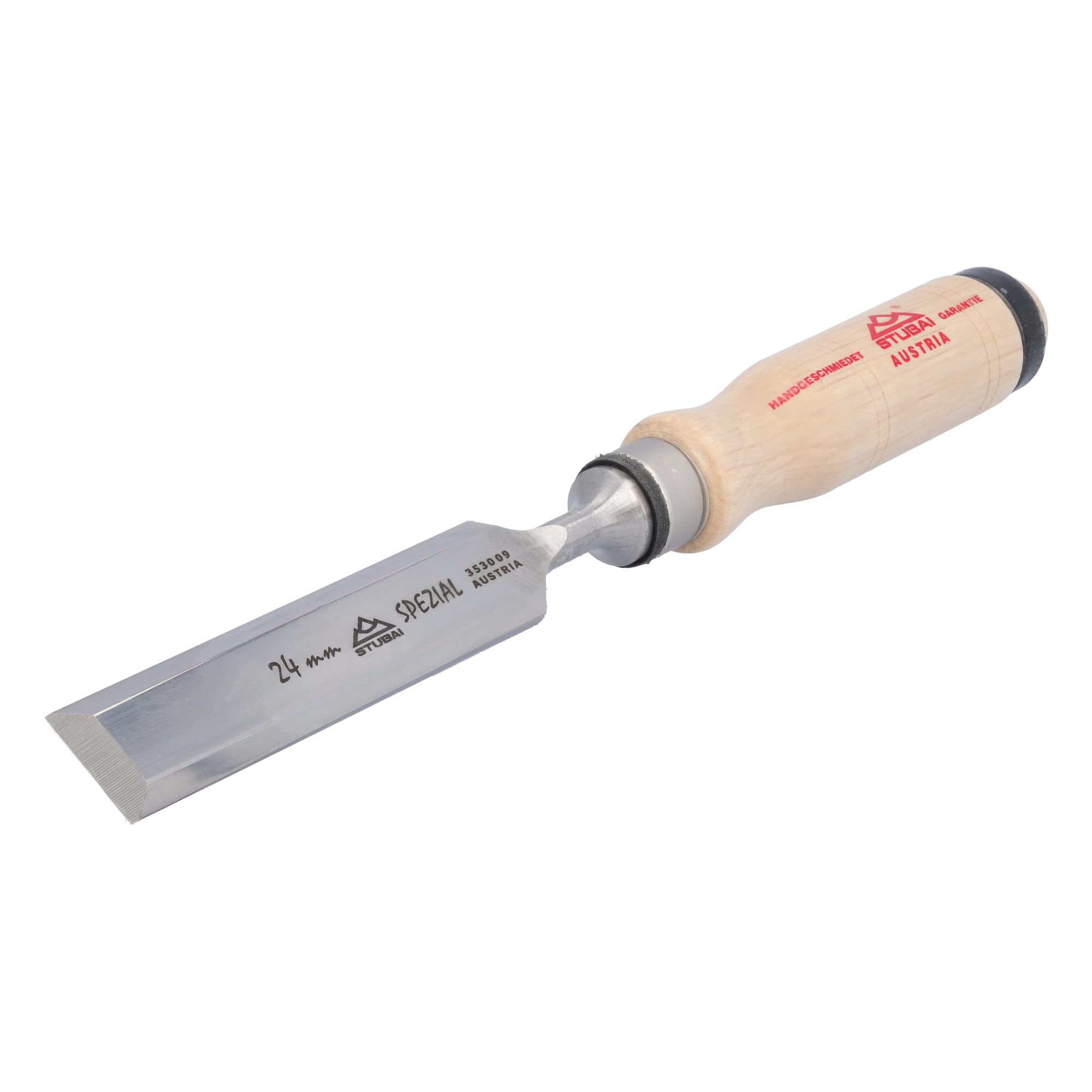 Stubai 353009 "Swedish Type" Special Wood Chisel with Wooden Handle, Beige/Silver, 24 mm