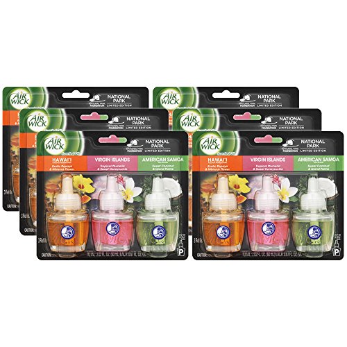 Air Wick Scented Oil 18 Refills, Hawaii/Virgin Islands/American Samoa, (6X3x.67oz), Air Freshener