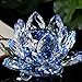 Lotus Crystal Lotus Flower Tea Light Candle Holder, Decor Collection,Valentine's Day Decor Gifts,Tuscom (Blue)