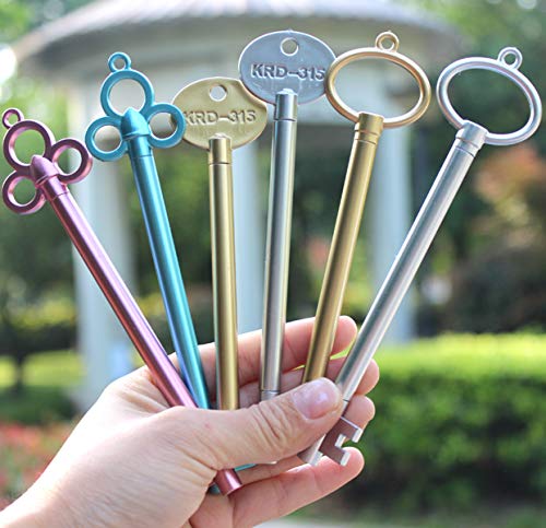 Maydahui 48PCS Retro Key Shape Roller Pen Black Gel Ink Creative Unique Fun Refills Pens for Kids Drawing Writing Stage Role Playing
