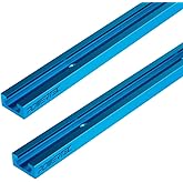 POWERTEC 71118 Double-Cut Profile Universal T-Track with Predrilled Mounting Holes(2-Pack), 24"