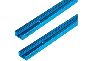 POWERTEC 71118 24 Inch Double-Cut Profile Universal T-Track with Predrilled Mounting Holes, 2 Pack, T Track for Woodworking Jigs and Fixtures, Drill Press Table, Router Table, Workbench