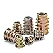 PGMJ 130 Pcs 7 Size M4/M5/M6/M8/M10 Nut Inserts - Zinc Alloy Threaded Inserts for Wood, Hex Socket Drive Metric Bolt Connector