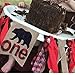 MaxFor Lumberjack First Birthday Party Supplies Decorations,Buffalo Plaid Camping Wild Bear 1st Birthday Party High Chair Banner,Baby Boy Photo Photo Booth Props