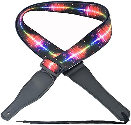 SAM4SUN Guitar Strap (39"- 65"), Adjustable Electric Guitar for Adults and Children, Acoustic Guitar and Bass Shoulder Strap with Leather Ends
