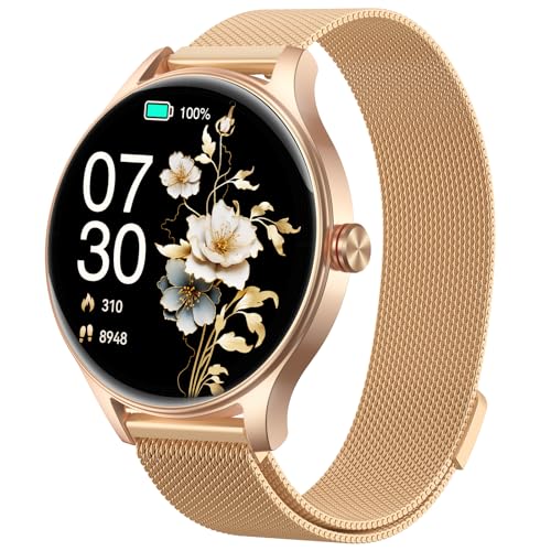 Montre Connectée Femme avec Appel Bluetooth, 1.57" AI Smartwatch avec Fréquence Cardiaque/SpO2/Sommeil Montre, 3ATM étanche 120+ Modes Sport, Fitness Podomètre Compatible pour Samsung Android iPhone