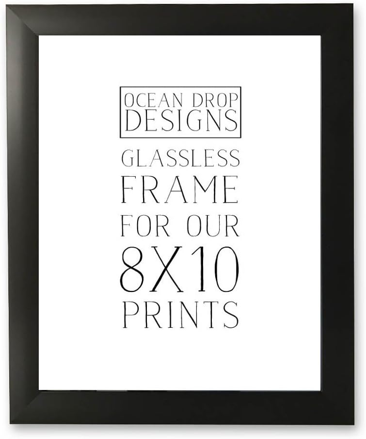 Ocean Drop Designs - Contemporary Picture Frame for Art Prints, Photographs, Certificates, More! - 8"x10" (Black)
