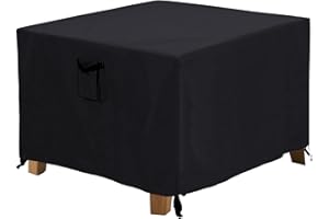 ABCCANOPY Ottoman Cover Rectangle Upholstered Chair Cover Universal Furniture Cover Chair Cover Common Indoor and Outdoor Waterproof and Dustproof 33x33x17 Black