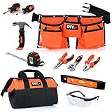 My First Tool Set by DIYjr - Real Tool Set for Kids Steel Forged Tools for Children Kids Toolbelt Child-Sized Tools Tool Bag for Kids Real Tools for Boys Tool Kit for Girls Tools for Small Hands