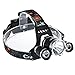 CrazyFire LED Headlamp,3 Cree XM-L T6 5000lm Super Bright LED Headlamp,Waterproof Hunting LED Headlight Torch 4 Modes Hands-free Flashlight for Hiking Camping Running Camping Riding (No Battery)