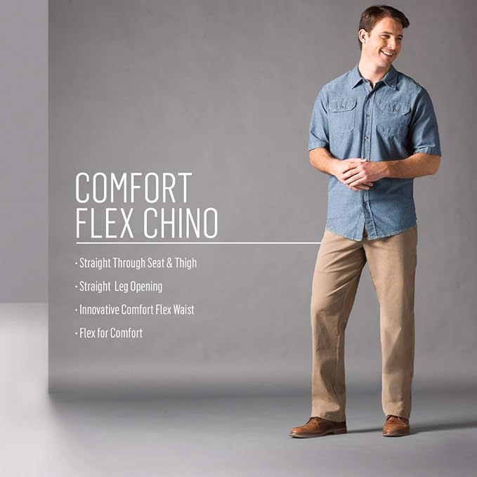 wrangler authentics men's comfort flex waist khaki pant