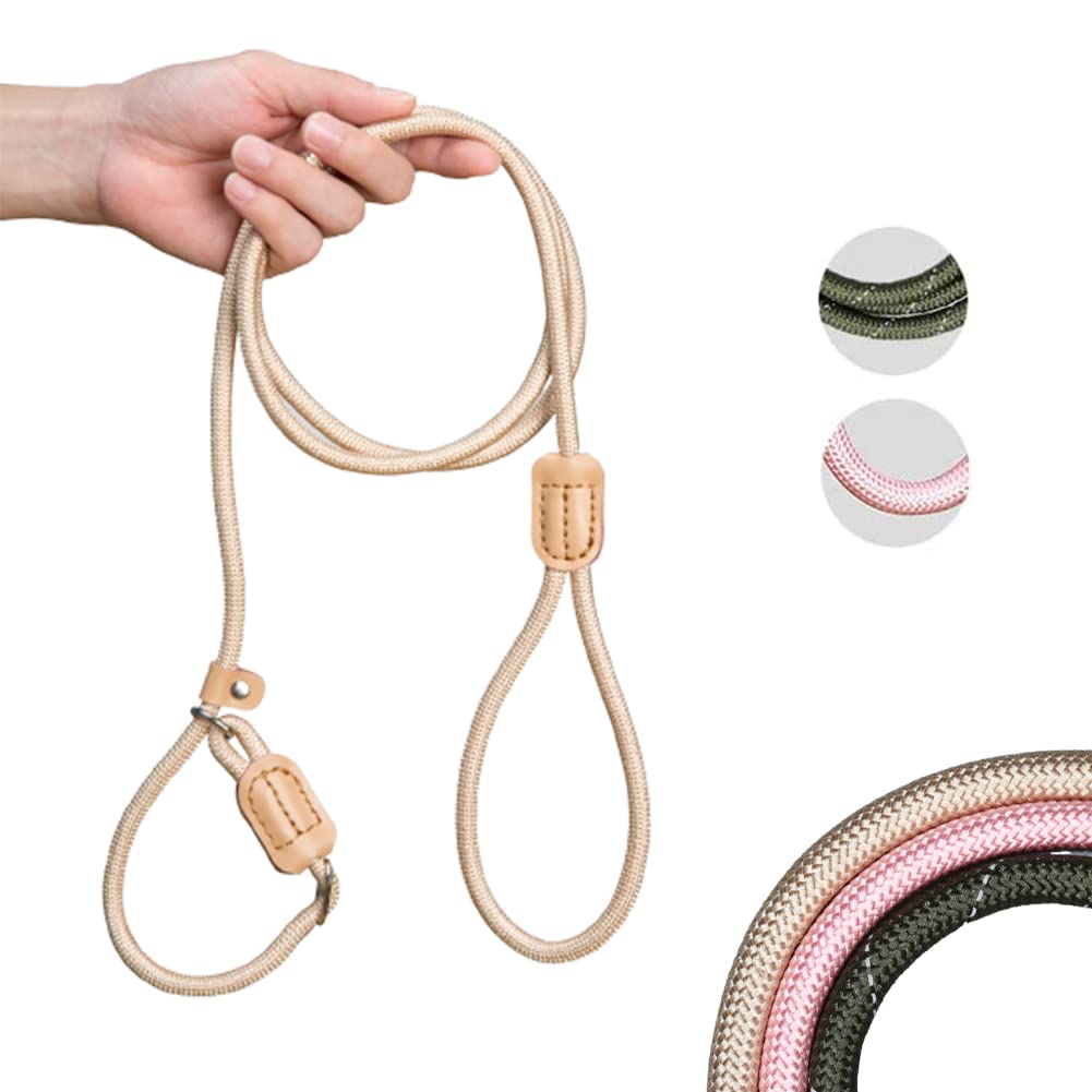 Awpland Slip Lead Dog Leash, Durable Nylon Rope Heavy Duty for Dog Training, 5.5ft Long Line Leash with Comfortable Handle for Large, Medium & Small Dogs