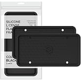 Rightcar Solutions Silicone License Plate Frames, Black (2 Pack) | Rust Proof, Rattle Proof, Weather Proof and Paint Safe License Plate Cover. Fits Standard 12'' x 6'' US Plates.