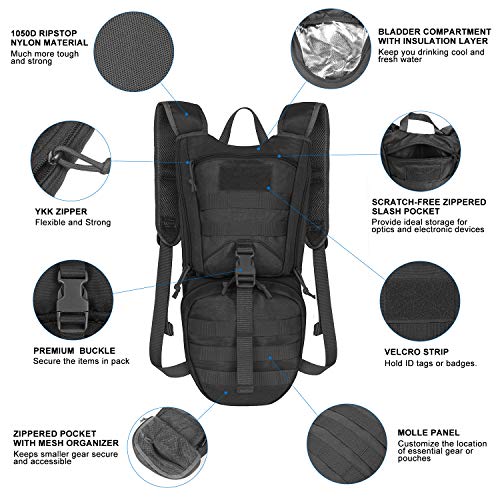 Unigear Tactical Hydration Packs Backpack 1050D with 2.5L Water Bladder