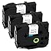 JARBO TZE-241 Compatible Brother TZE241 Label Tape Black on White, 3 Packs, 0.7 Inch x 26.2 Feet (18mm x 8m), Used for Brother P-Touch PT-D400AD PT-D400 PT-D450 PT-D600 PT-D600VP PT-P700 Label Maker