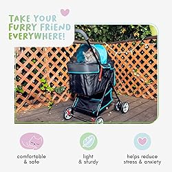 Swift Pet Stroller - Teal: Zipperless, Quality Mesh
