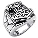 KONOV Massiness Vintage Stainless Steel Band Myth Thor's Hammer Ring, Size 11