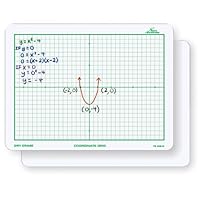 Nasco TB22066T Dry-Erase Board, Coordinate Grid, Double-Sided, 11-1/2 x 15-1/2", Grades K+