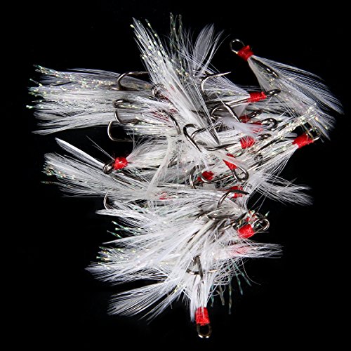 Buy XCSOURCE 20PCS Fishing Lure Treble Hooks With Feather Trailer Hooks