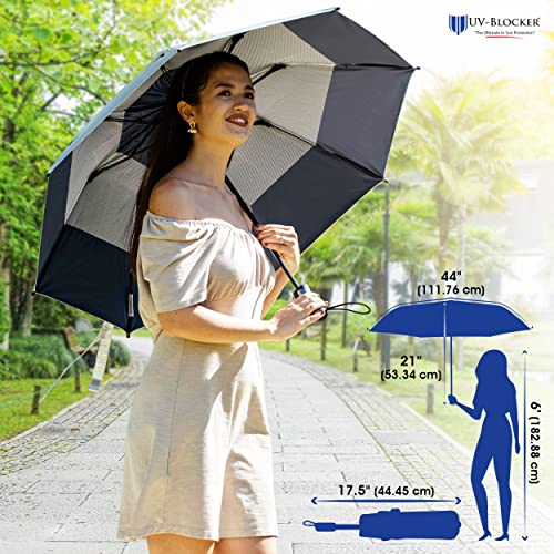 UVBlocker Travel Sun Protection UV Umbrella Auto Open Double Vented
