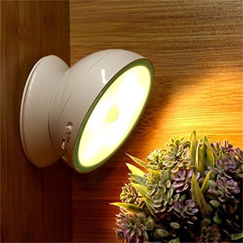 Magnetic 360 Auto Motion Sensing Induction led Light Rotating Revolving Night Flood Infrared Timing Solar Light Fixtures Motion Sensor Lighting Lamp Cabinet Toilet Security (chargeble warm light)